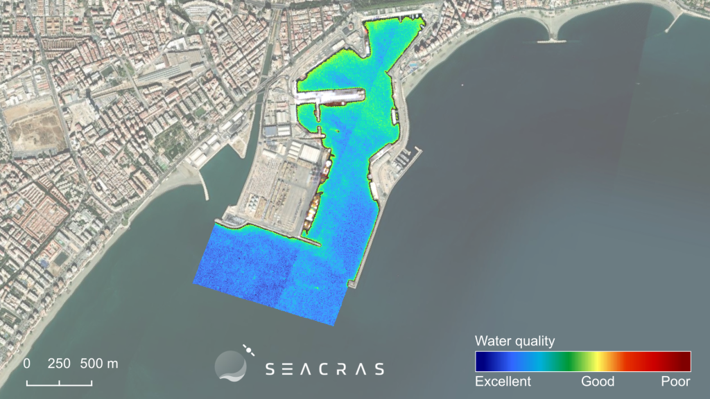 Satellite image of Malaga port taken with the aim of better marine preservation in passenger ports across the globe.