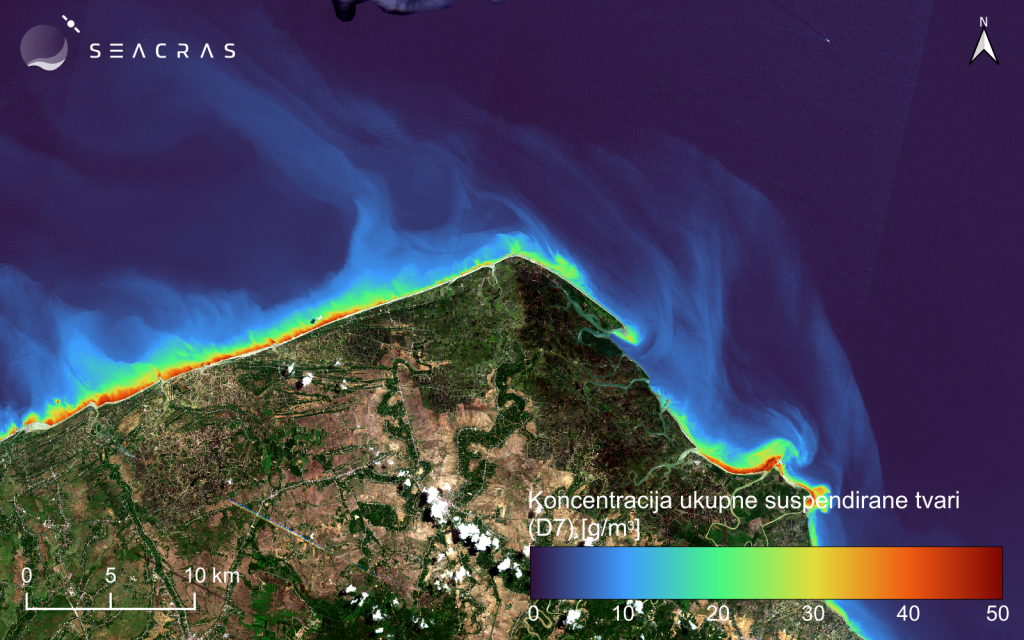 Poplave u Indoneziji na otoku Sumatri - obrađeni prikaz koji pokazuje koncentraciju ukupne suspendirane tvari u okolnom moru prije poplava